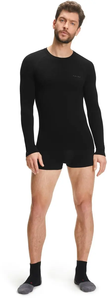 Falke Wool-Tech Light Heren Shirt Lange Maten Zwart - M - afbeelding 6 van 6