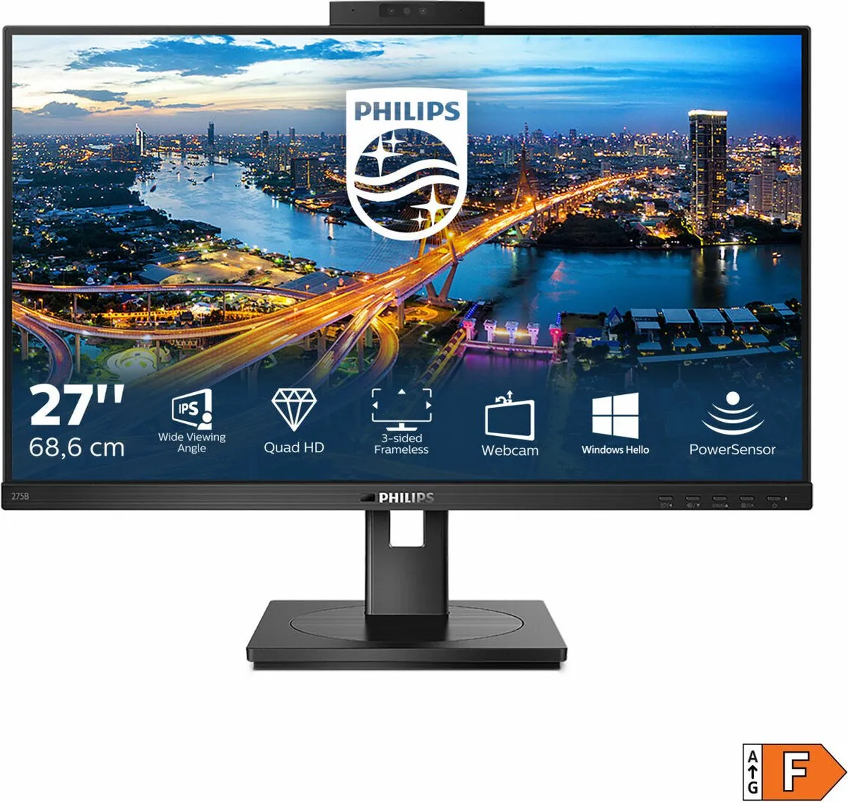Philips 275B1H QHD Webcam Monitor 27" - USB-Hub