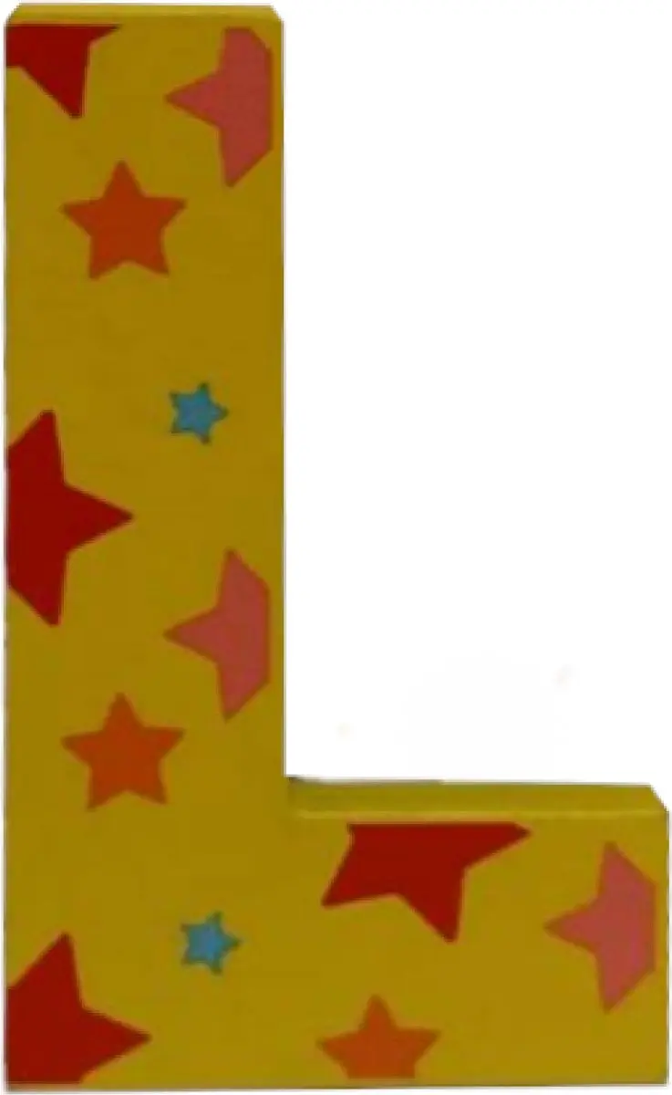 BIGJIGS Decoratieletter L Hout 7cm Geel