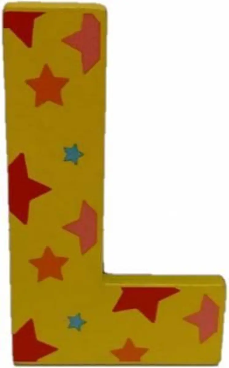 BIGJIGS Decoratieletter L Hout 7cm Geel