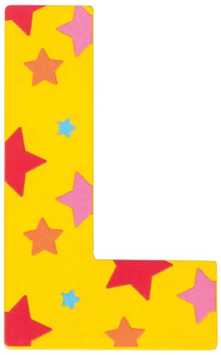 BIGJIGS Decoratieletter L Hout 7cm Geel