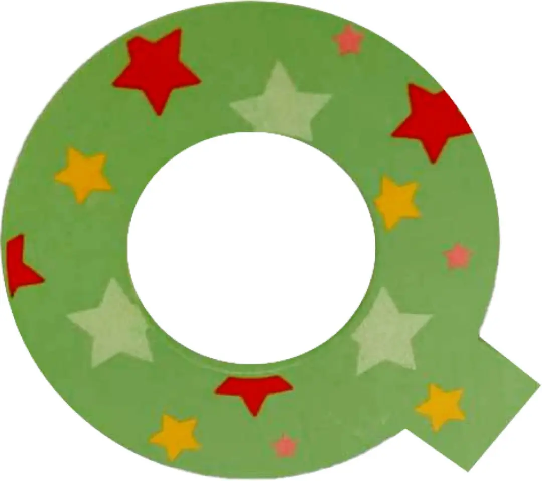 BIGJIGS Decoratieletter Q Hout 7cm Groen
