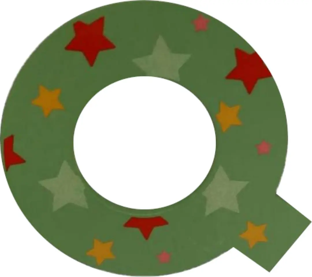 BIGJIGS Decoratieletter Q Hout 7cm Groen