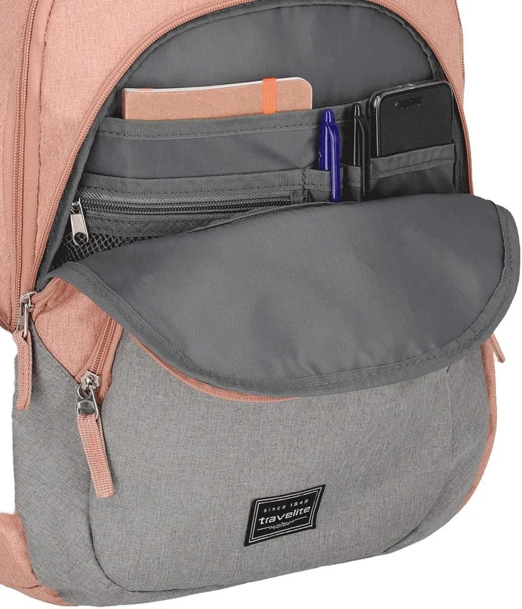 Travelite Basics Rugzak 22L - Roze/Grijs - afbeelding 6 van 6
