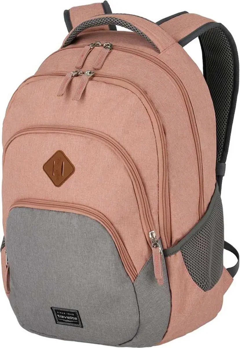 Travelite Basics Rugzak 22L - Roze/Grijs
