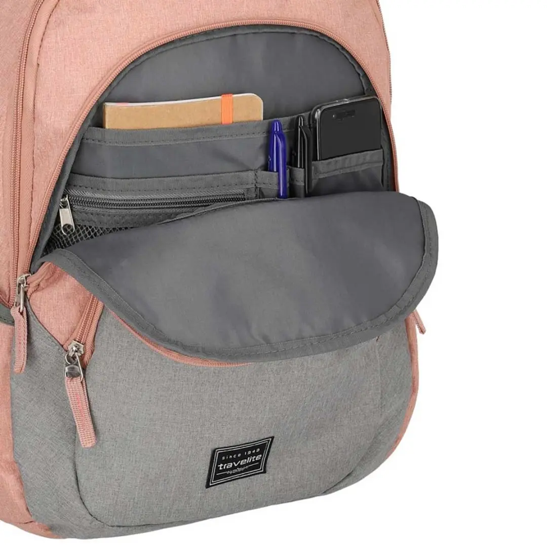 Travelite Basics Rugzak 22L - Roze/Grijs