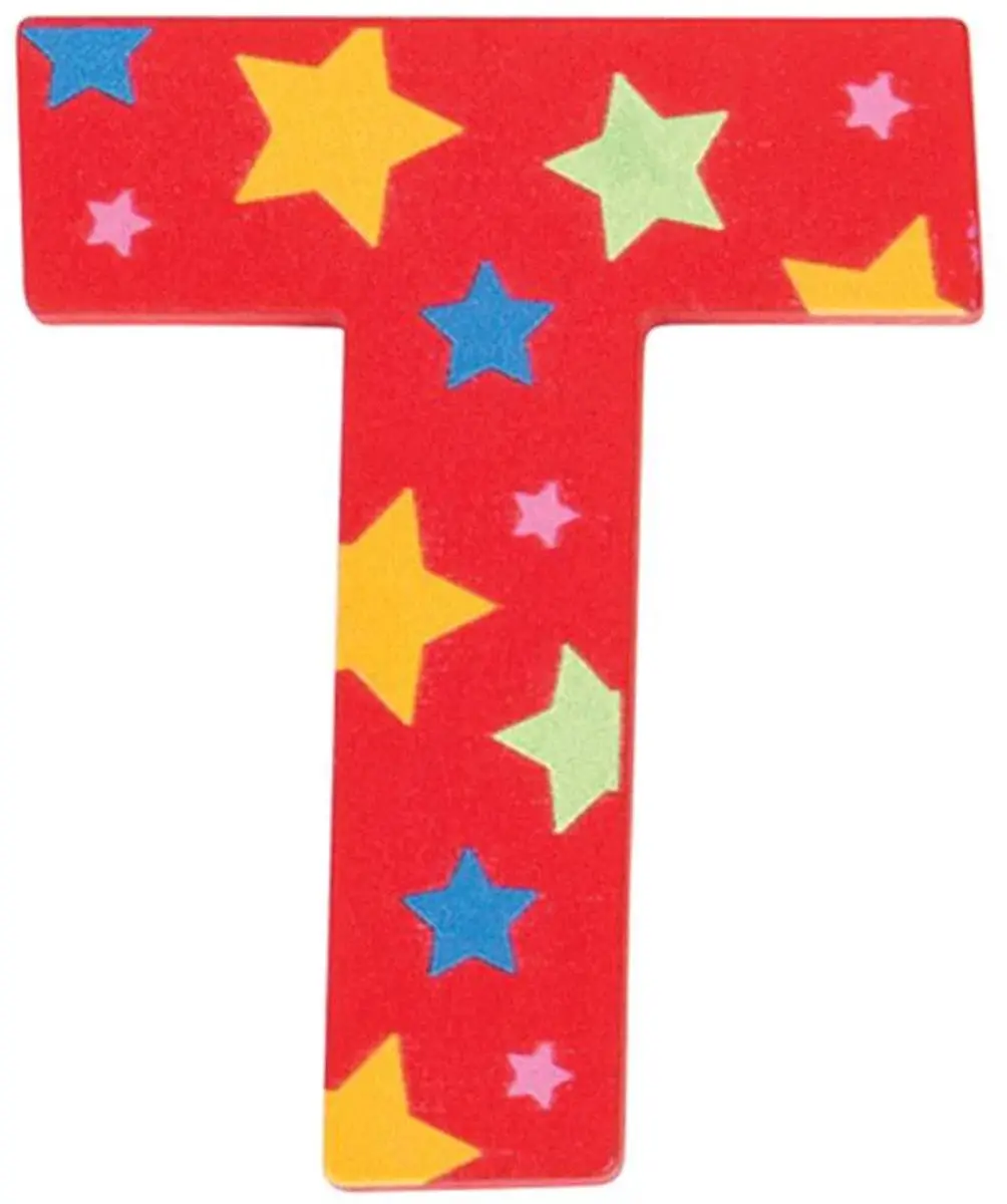 BIGJIGS Decoratieletter T Hout 7cm - Rood