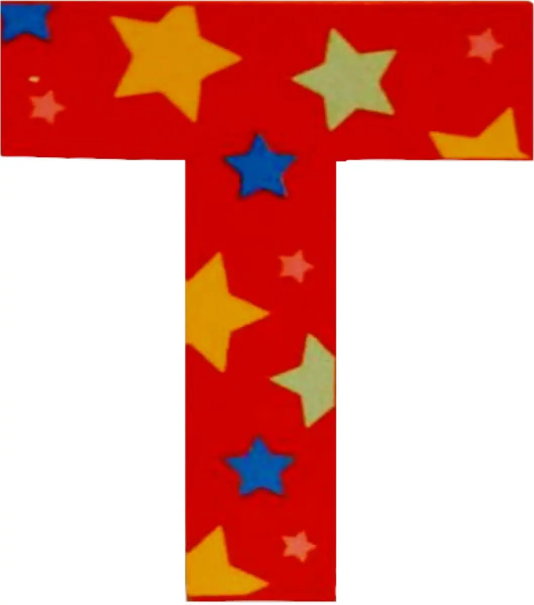 BIGJIGS Decoratieletter T Hout 7cm - Rood