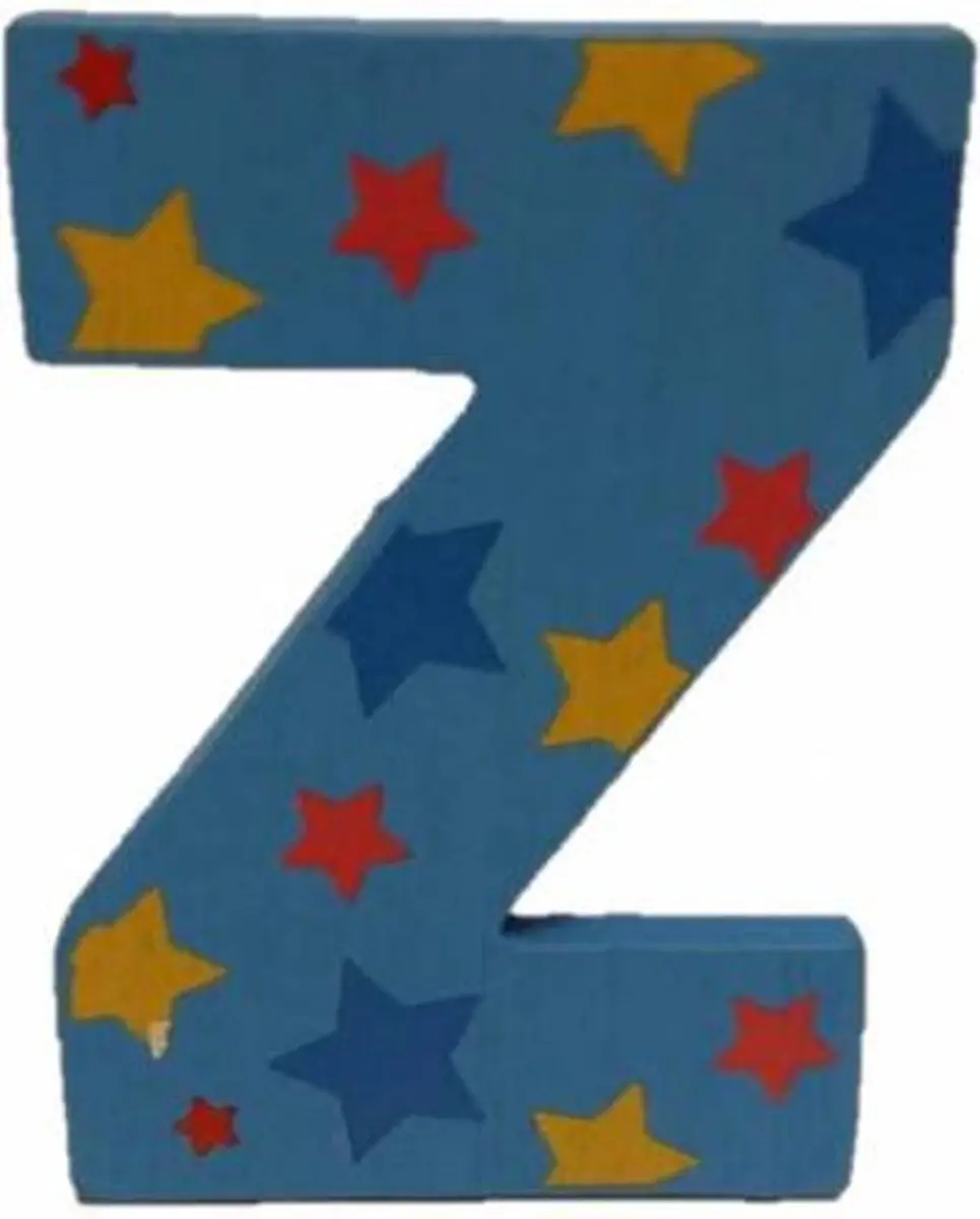BIGJIGS Decoratieletter Z - Hout - 7cm - Blauw