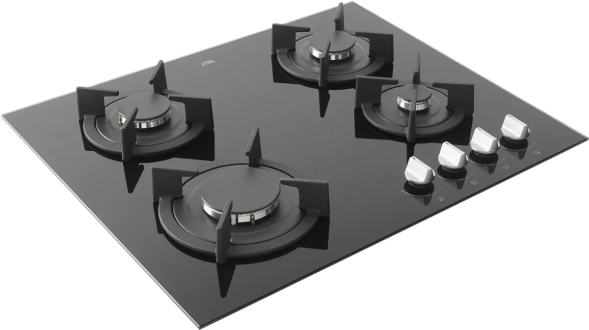 Etna KGG860ZTA Gaskookplaat 60cm - 4 Zones - Zwart