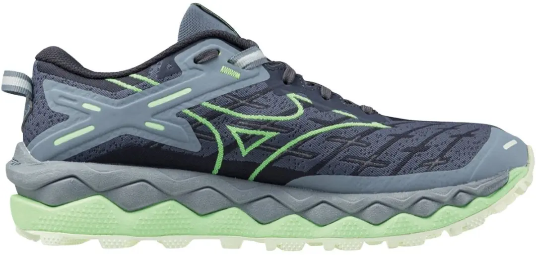 Mizuno Wave Mujin 10 Trailrunningschoenen Dames 42 - Donkergrijs/Grijs/Lichtgroen