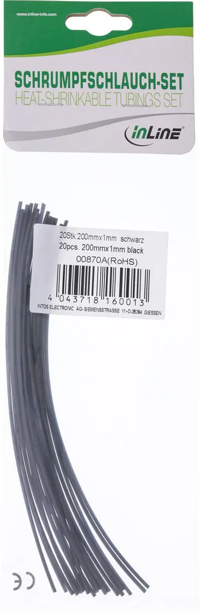 InLine Krimpkous 200mm - 1mm naar 0,5mm - 20 Stuks