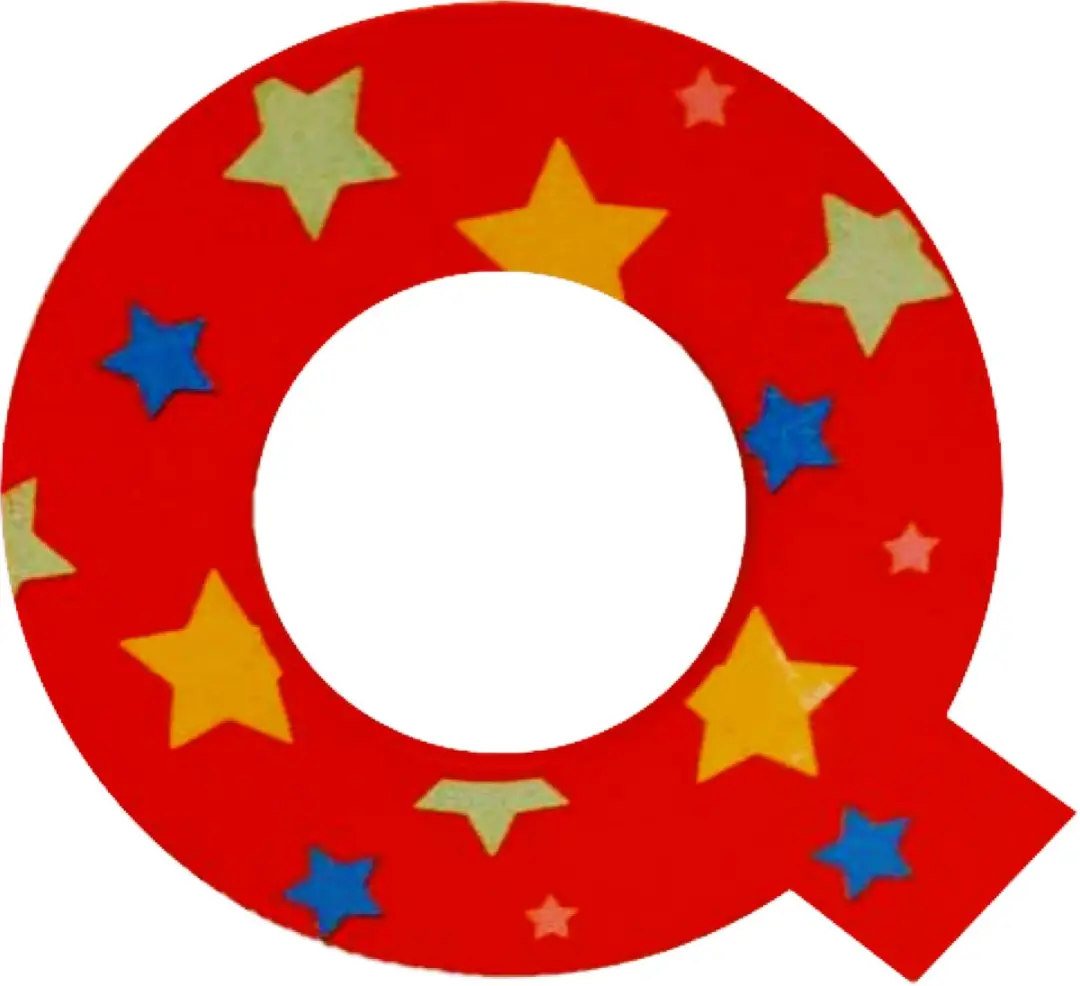 BIGJIGS Decoratieletter Q Hout 7cm - Rood