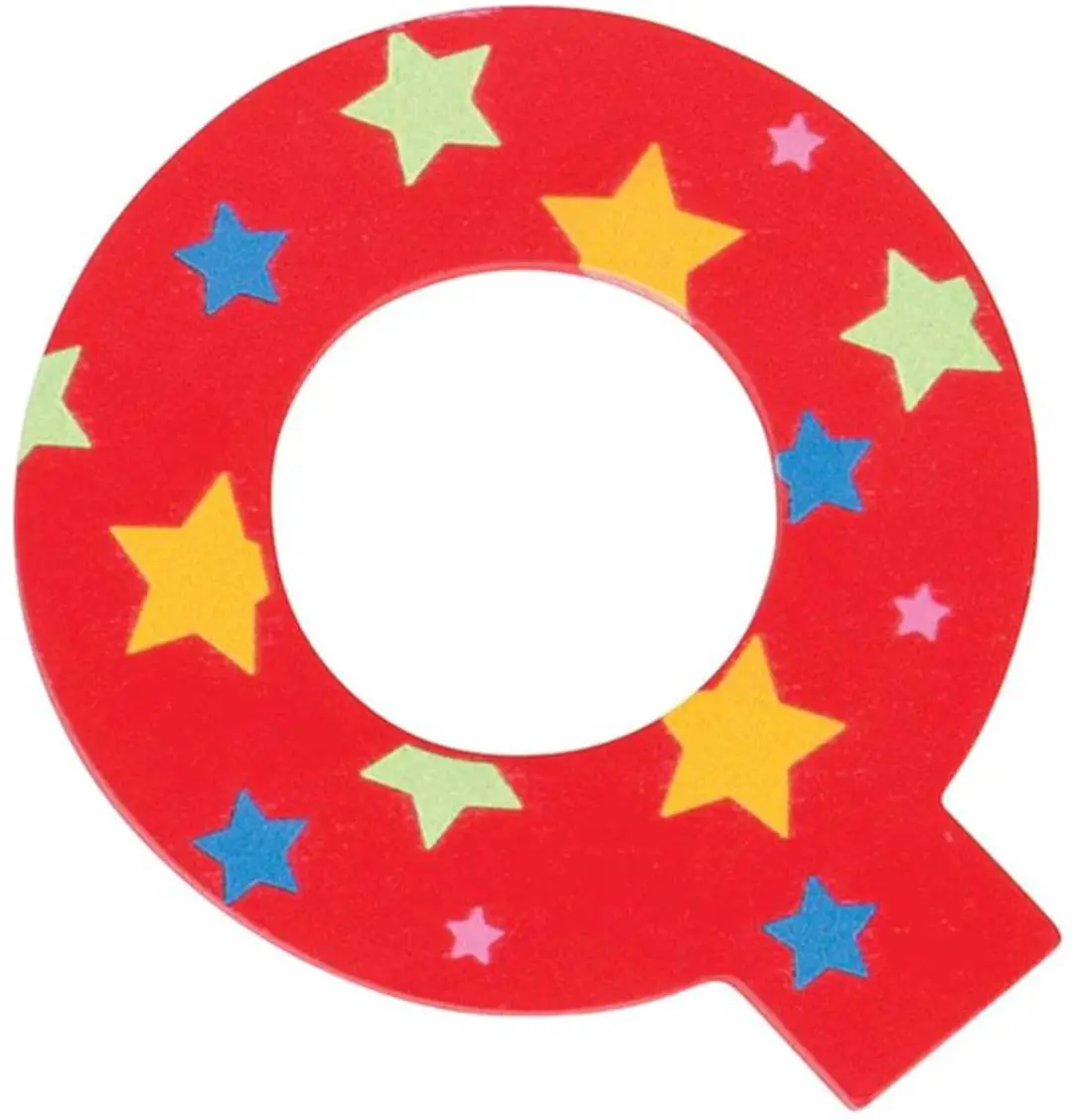 BIGJIGS Decoratieletter Q Hout 7cm - Rood