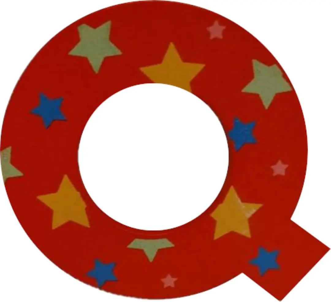 BIGJIGS Decoratieletter Q Hout 7cm
