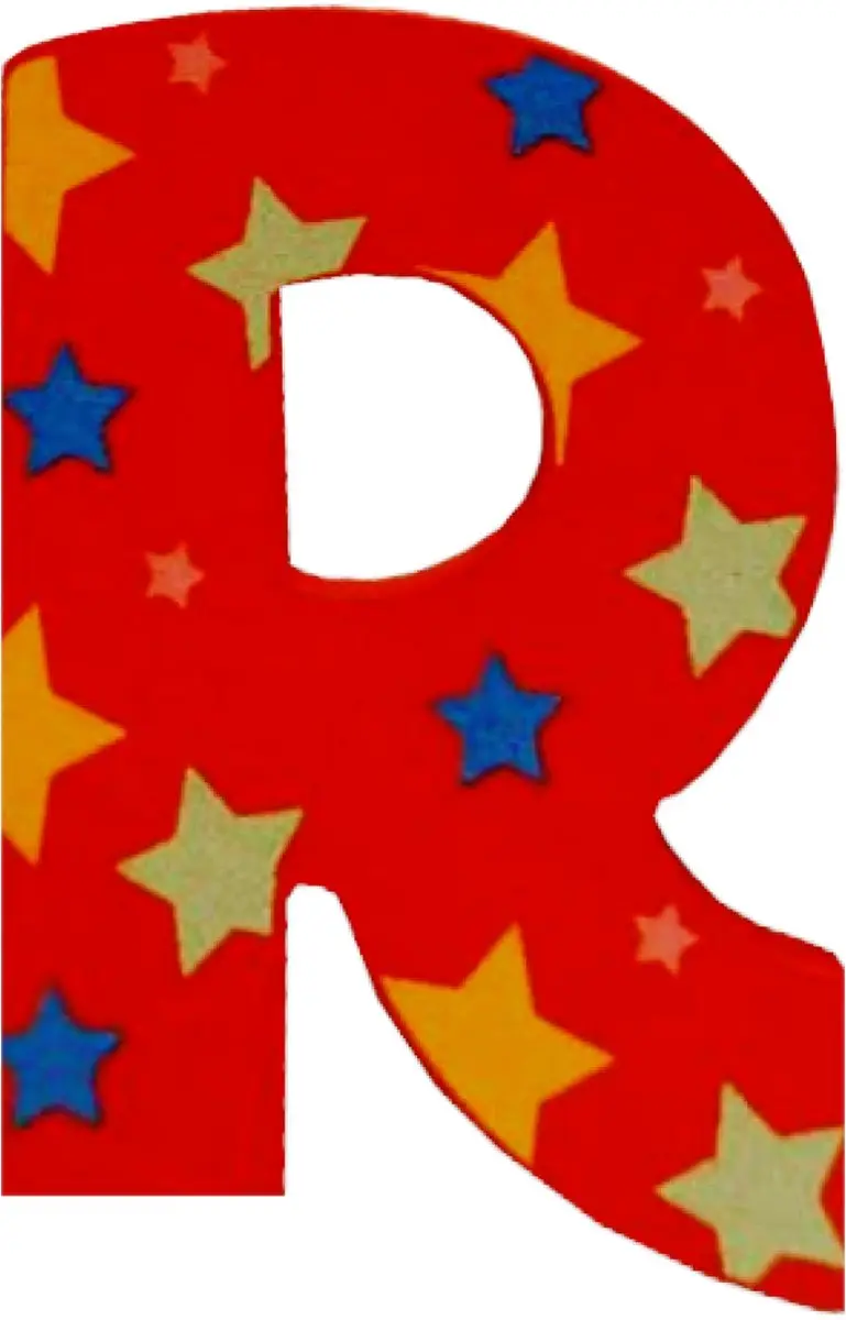 BIGJIGS Decoratieletter R Hout 7cm - Rood