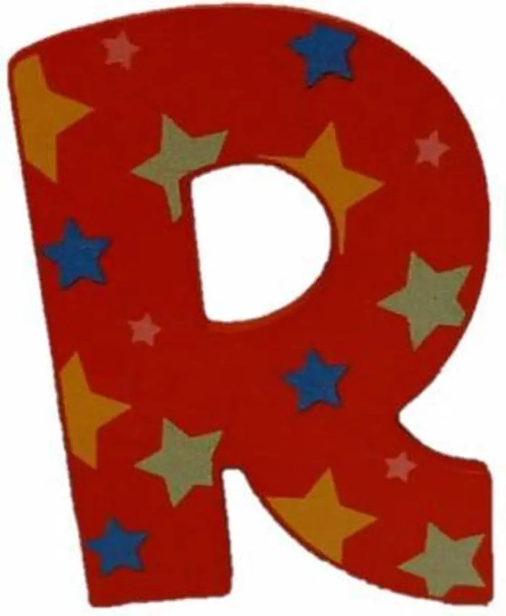 BIGJIGS Decoratieletter R Hout 7cm - Rood