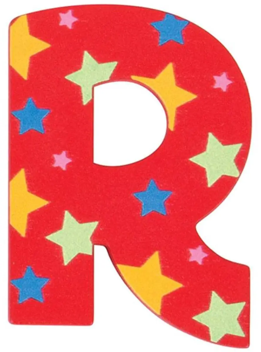 BIGJIGS Decoratieletter R Hout 7cm - Rood