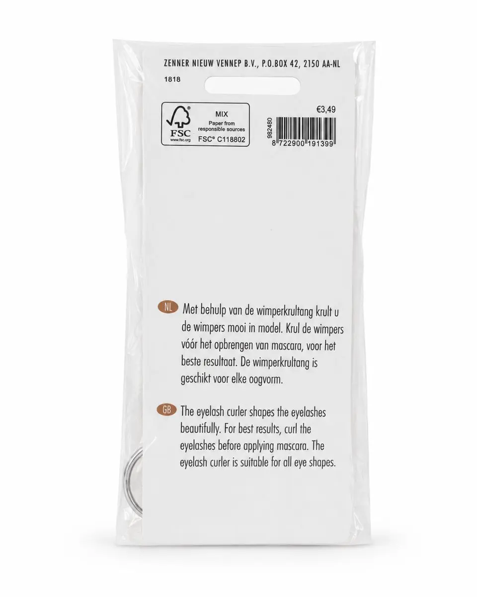 Zenner Professional Wimperkrultang - Zilverkleurig