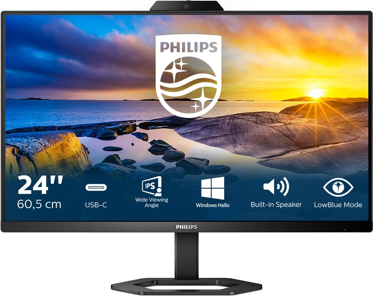 Philips 24E1N5300HE Webcam Monitor 24 inch - Full HD - USB-C 65W