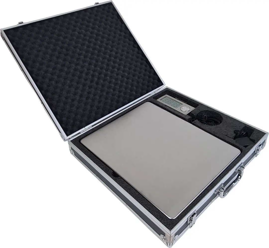 ONYX Stalen Weegkoffer 150kg - 100g - Zilver