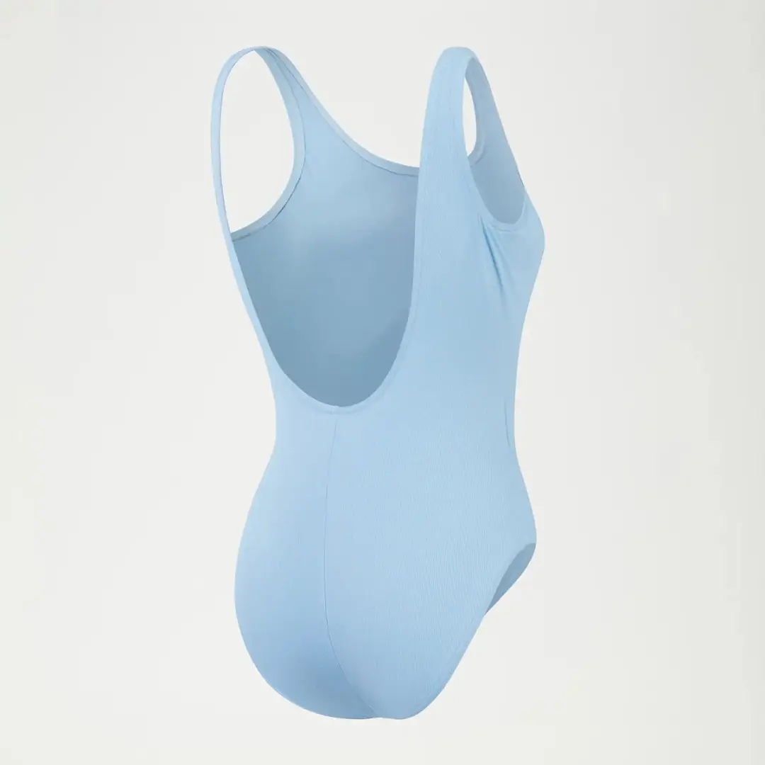 Speedo Eco Textured Dames Zwempak - Deep U-Back 40 - Blauw