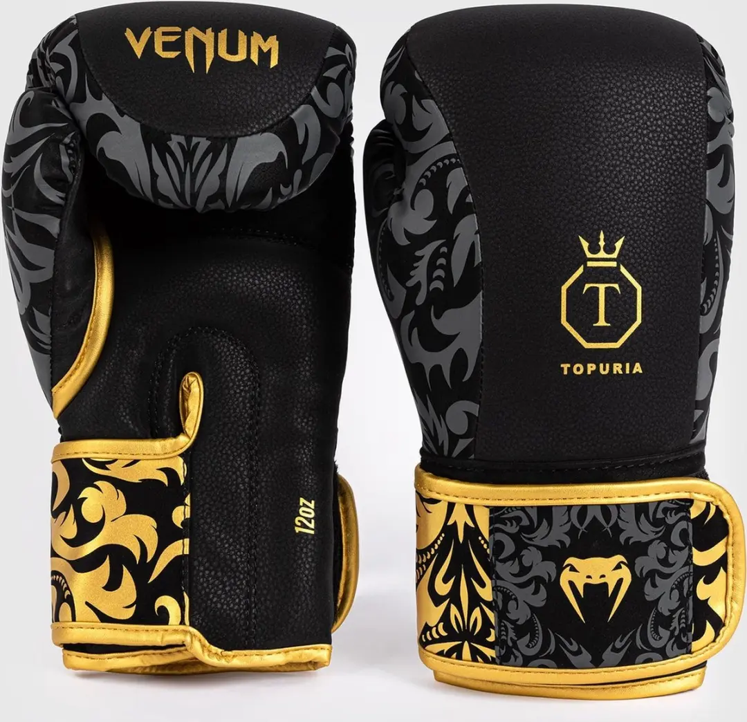 Venum x Ilia Topuria Unmatched Boks Handschoenen 12 oz - Zwart/Goud