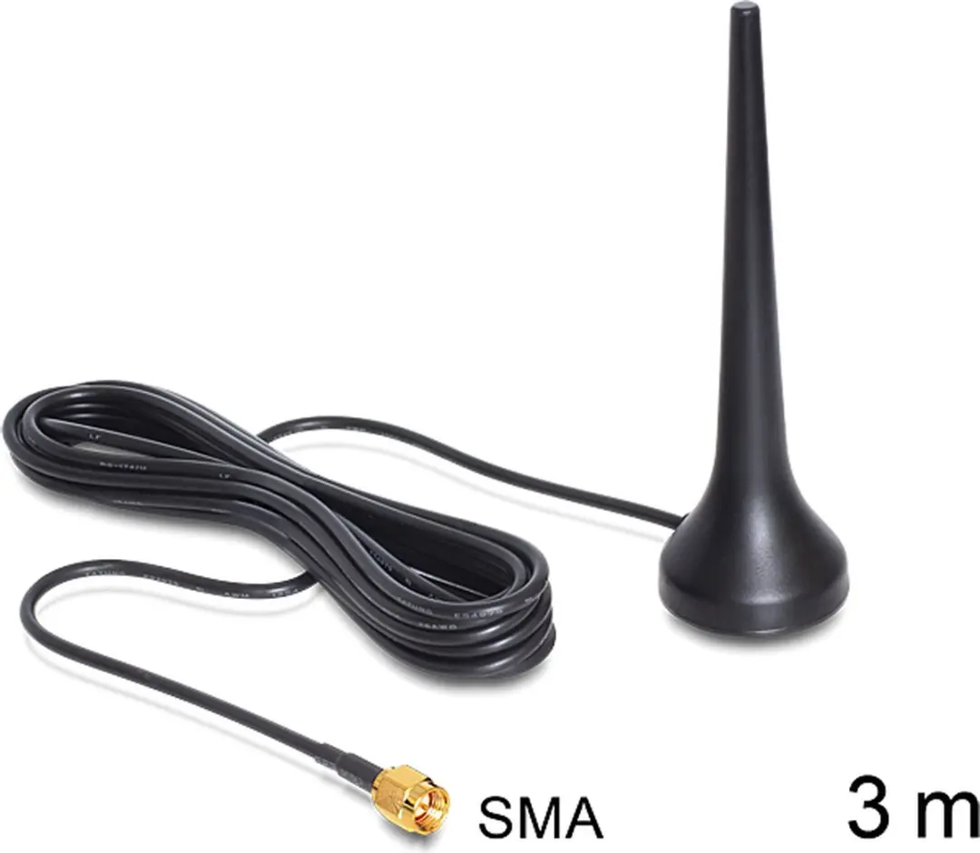 Delock GSM Quadband Antenne SMA(m) - 2 dBi - 3m - Zwart - afbeelding 5 van 5