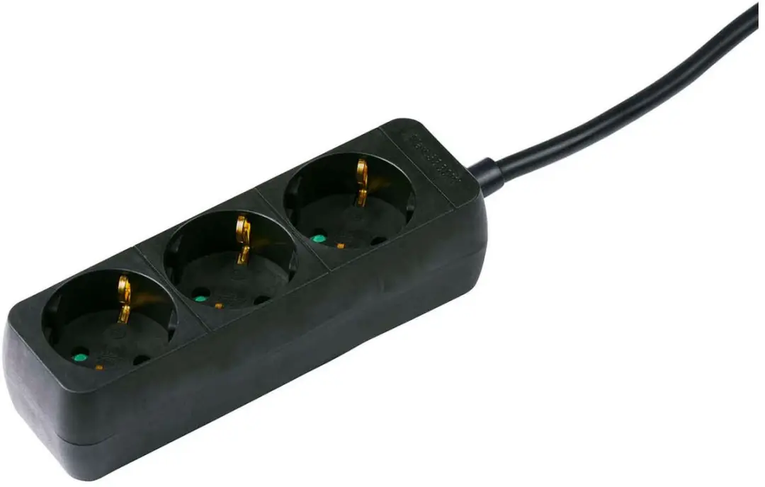 Grundig Socket 3-Weg 3x1.5mm 1.5m - Zwart