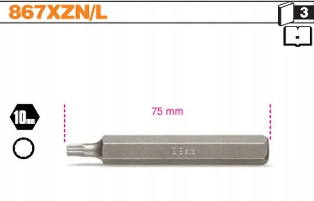 Beta XZN Spline Bit 10mm 12-kantig 75mm