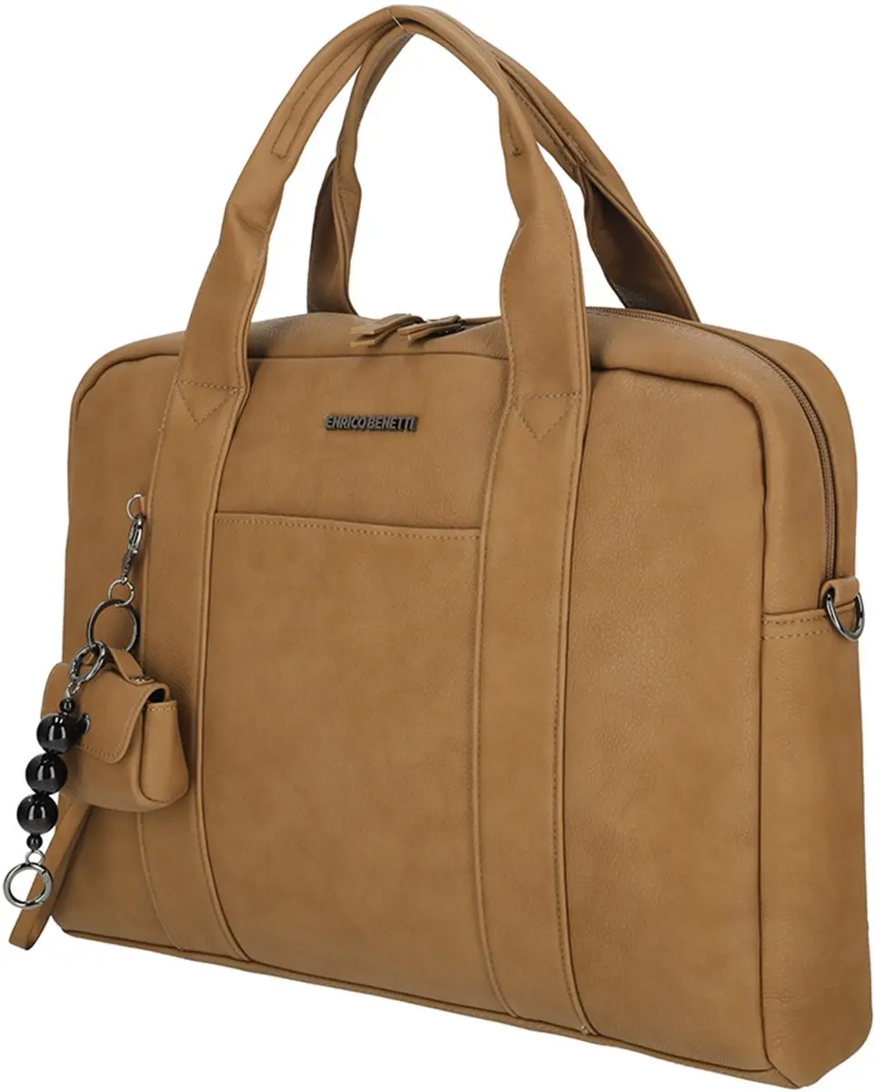 Enrico Benetti Taylor Handtas 15 inch - 3 Vakken - Camel
