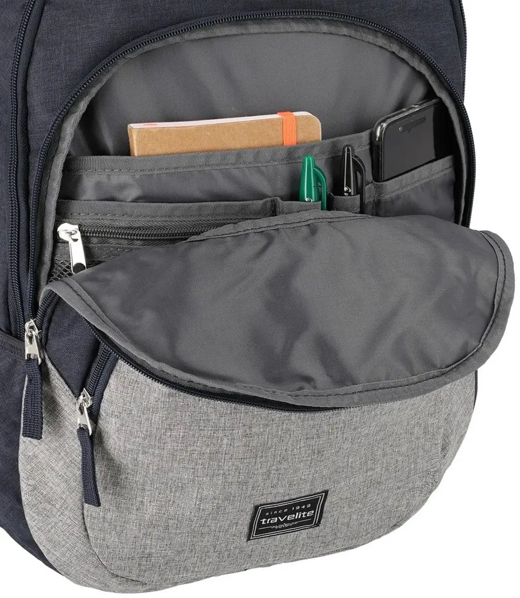 Travelite Basics Backpack 20 - 15 inch - Blauw/Grijs