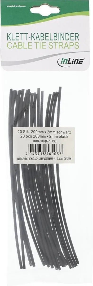 InLine Krimpkous 200mm - 2mm naar 1mm - 20 Stuks