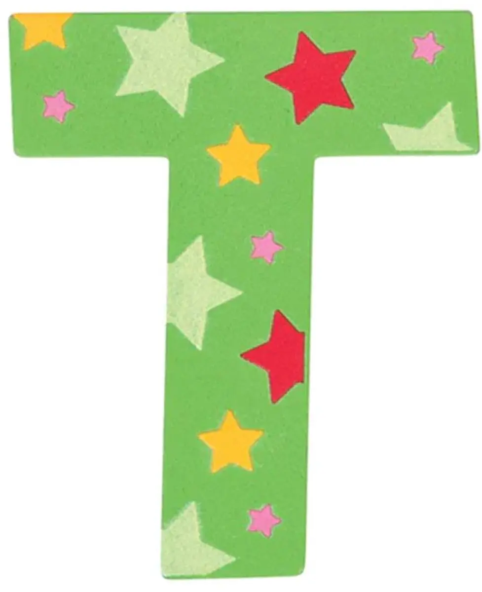BIGJIGS Decoratieletter T Hout 7cm Groen
