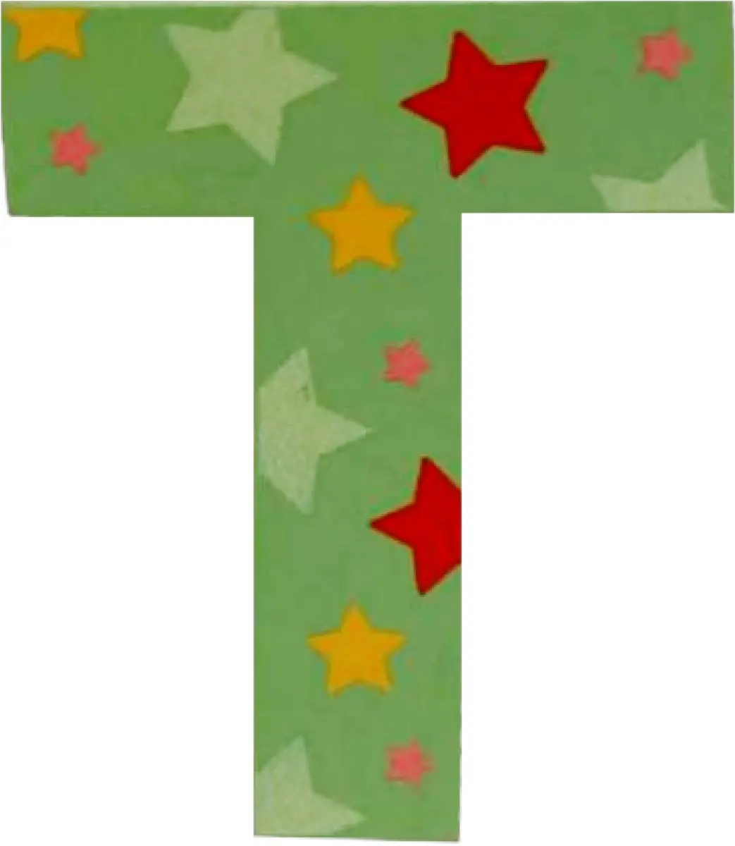 BIGJIGS Decoratieletter T Hout 7cm Groen
