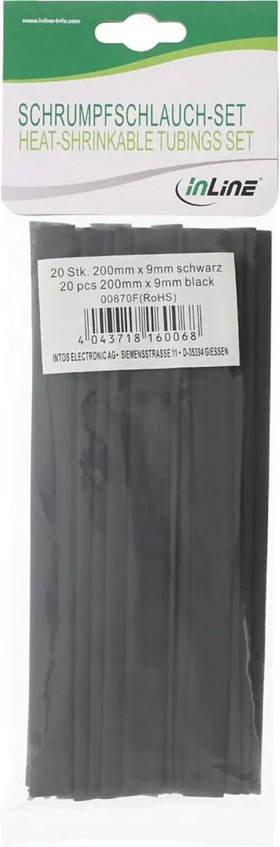 InLine Krimpkous 200mm - 9mm naar 4,5mm - 20 Stuks