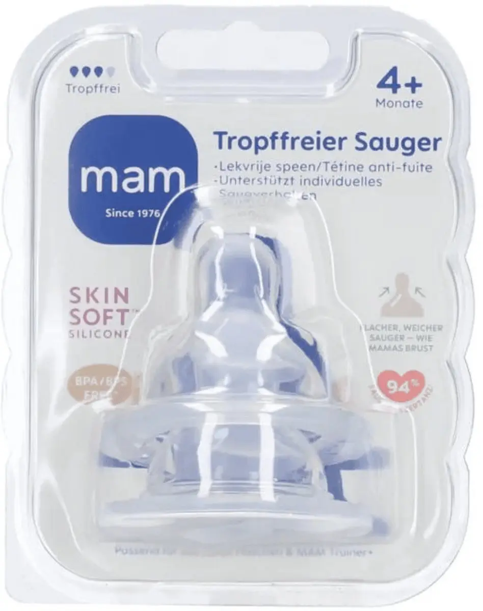 MAM Skinsoft Siliconen Flesspeen - Set van 2 - Antilek - afbeelding 6 van 6