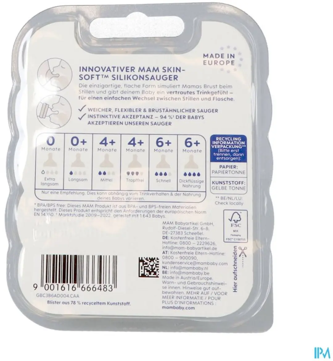 MAM Skinsoft Siliconen Flesspeen - Set van 2 - Antilek