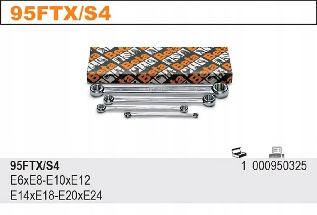 Beta Dubbelzijdige Torx Dopsleutelset E6-E24 - 4-delig