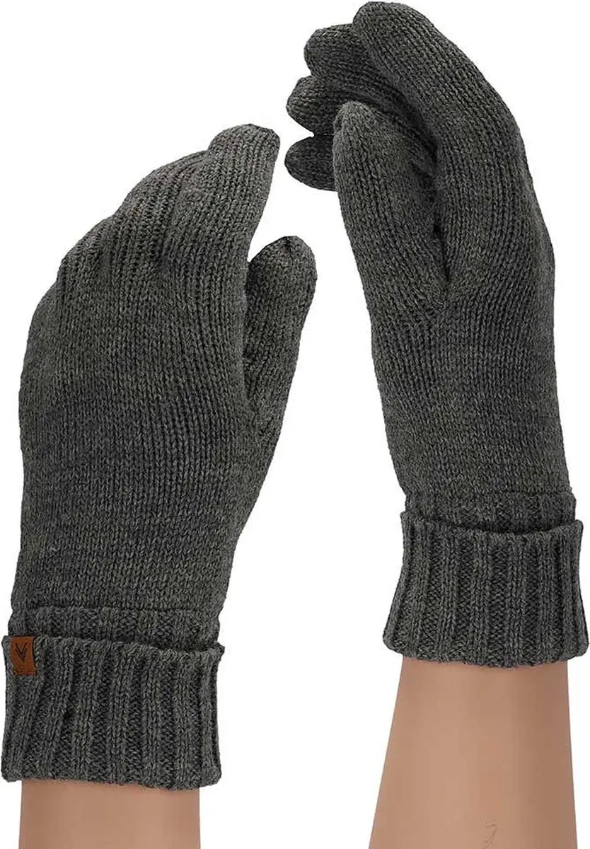 Sarlini Gebreide Handschoenen Midden Grijs L/XL