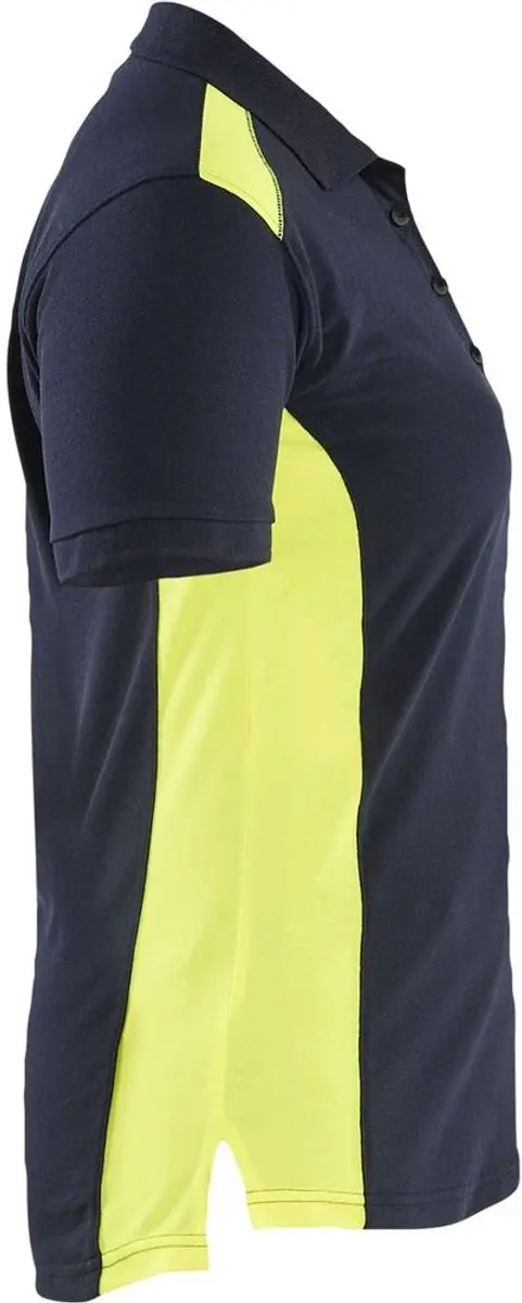 Blåkläder Dames Poloshirt Piqué 3390-1050 - Donker Marineblauw/High Vis Geel M