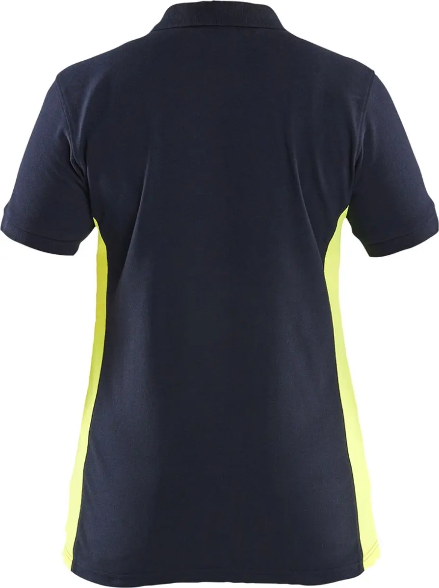 Blåkläder Dames Poloshirt Piqué 3390-1050 - Donker Marineblauw/High Vis Geel M
