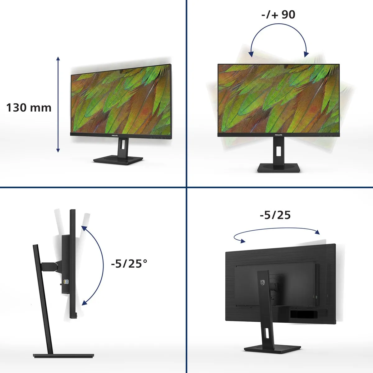 Philips 27B1N3800/00 27" 4K Monitor - Zwart