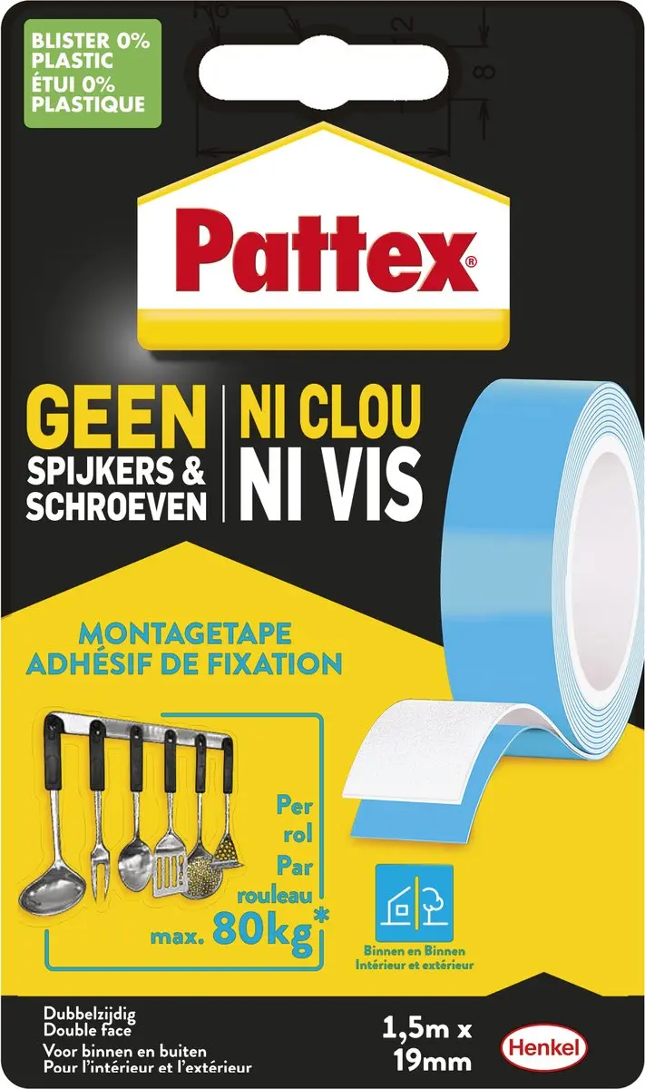 Pattex Montagetape Dubbelzijdig 80kg