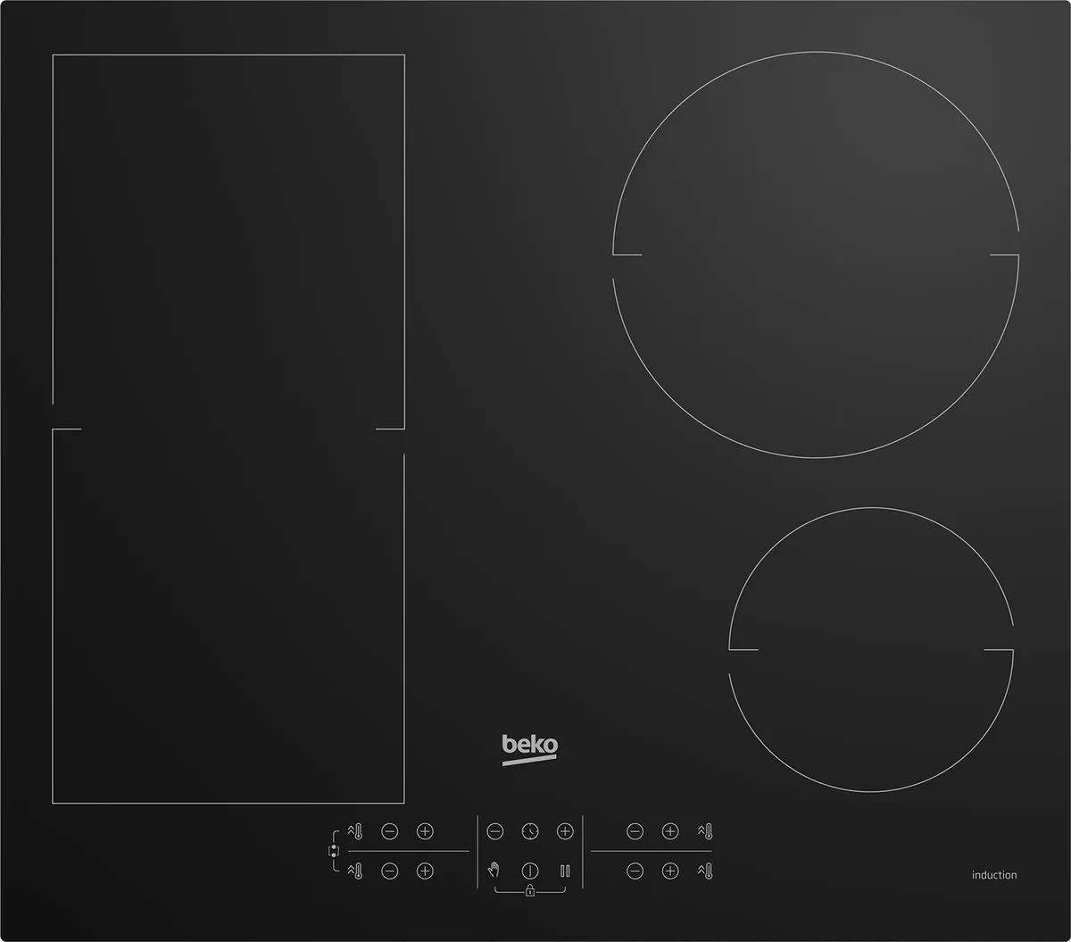 Beko HII64200FMT Inbouwinductiekookplaat 60cm - 4 Zones - Zwart