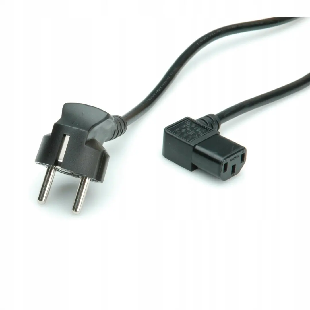 Value Stroomkabel IEC C13 90° Zwart 1.8m