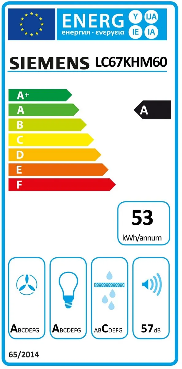 Siemens LC67KHM60 Afzuigkap 700m³/u - 120mm - 4 standen - Zwart