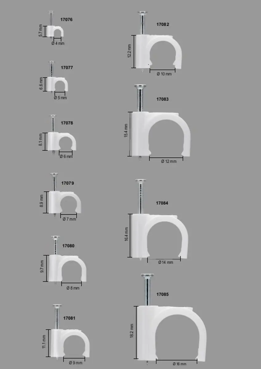 Goobay Kabelklemmen 16mm - 100 Stuks Wit