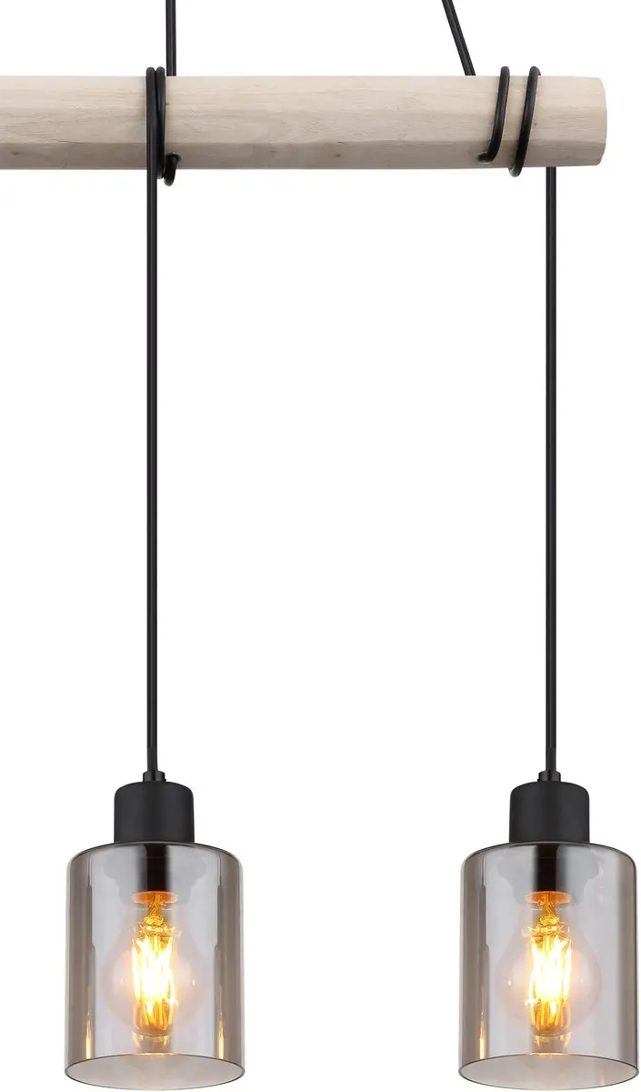 Globo Hadera Hanglamp - 3 Lichtpunten - E27 - Naturel Zwart - afbeelding 6 van 6