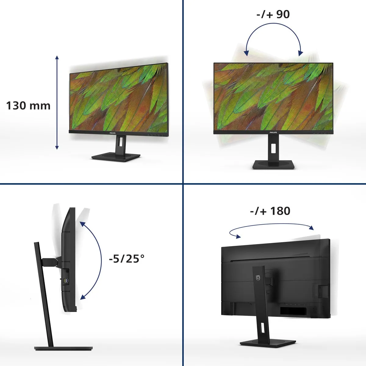 Philips 3000 Series 27B1U3900/00 Monitor 4K 27" - Zwart
